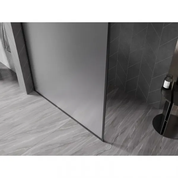 MEXEN/S - Kyoto-XF Sprchová zástena WALK-IN s rámom 70 x 202, dekor 10 mm, čierna 800-070-104-70-30-X