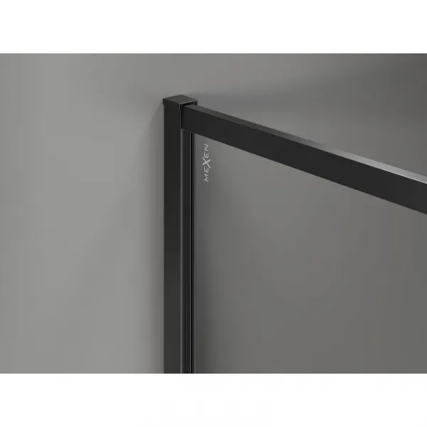 MEXEN/S - Kyoto-XF Sprchová zástena WALK-IN s rámom 100 x 202, grafit 10 mm, čierna 800-100-104-70-40-X