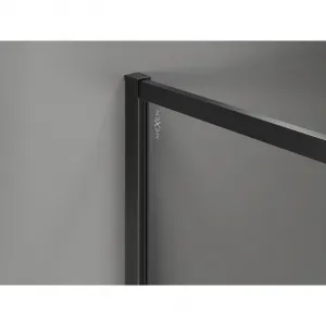 MEXEN/S - Kyoto-XF Sprchová zástena WALK-IN s rámom 100 x 202, grafit 10 mm, čierna 800-100-104-70-40-X