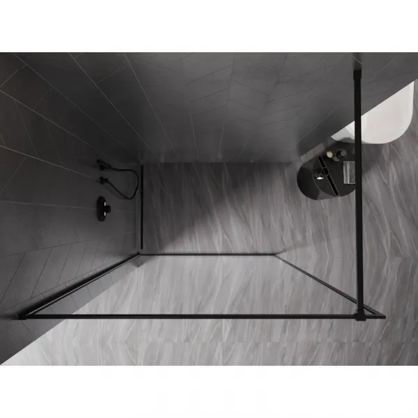 MEXEN/S - Kyoto-XF Sprchová zástena WALK-IN s rámom 80 x 202, transparent 10 mm, čierna 800-080-104-70-00-X