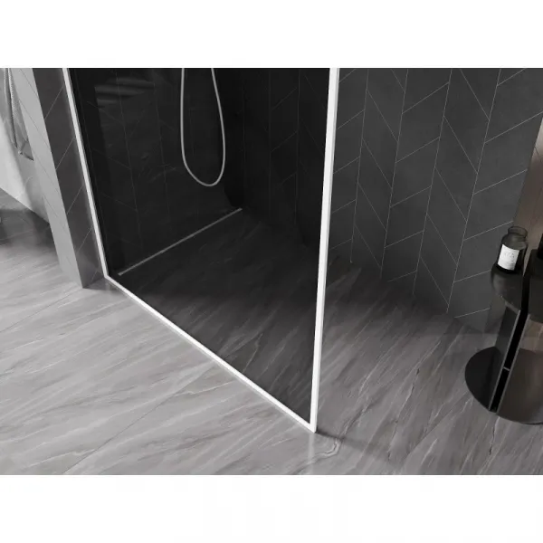 MEXEN/S - Kyoto-XF Sprchová zástena WALK-IN s rámom 70 x 202, grafit 10 mm, biela 800-070-104-20-40-X