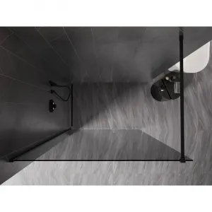MEXEN/S - Kyoto-X Sprchová zástena WALK-IN 120 x 200, grafit 10 mm, čierna 800-120-101-70-40-X