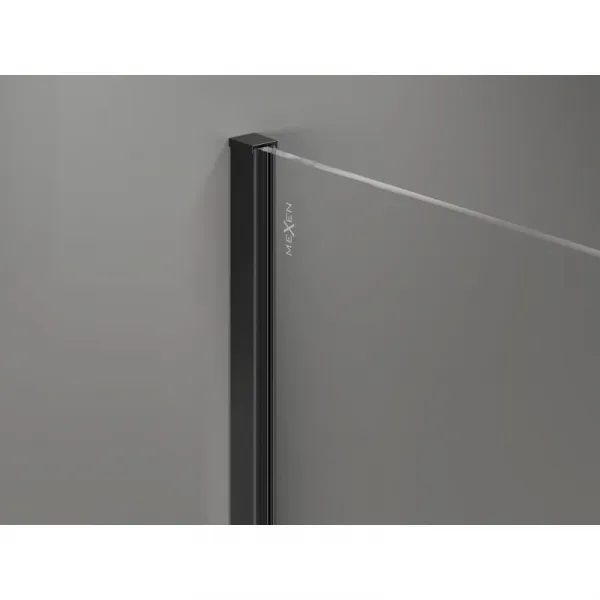 MEXEN/S - Kyoto-X Sprchová zástena WALK-IN 70 x 200, dekor 10 mm, čierna 800-070-101-70-30-X