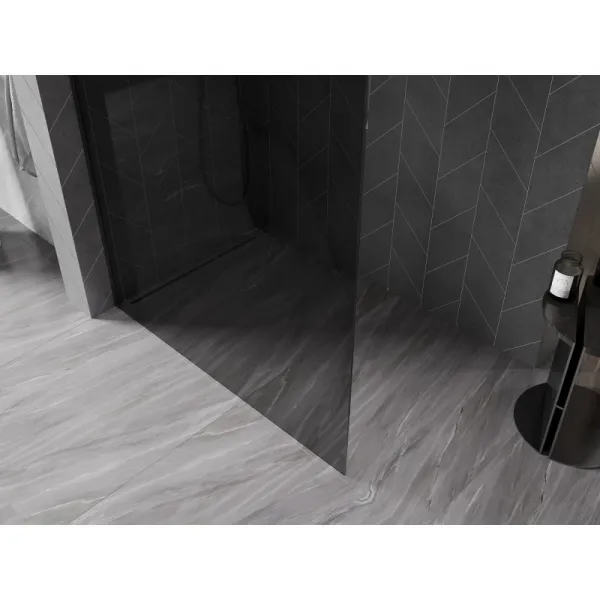 MEXEN/S - Kyoto-X Sprchová zástena WALK-IN 100 x 200, grafit 10 mm, čierna 800-100-101-70-40-X