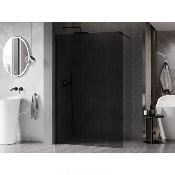 MEXEN/S - Kyoto-X Sprchová zástena WALK-IN 80 x 200, grafit 10 mm, čierna 800-080-101-70-40-X