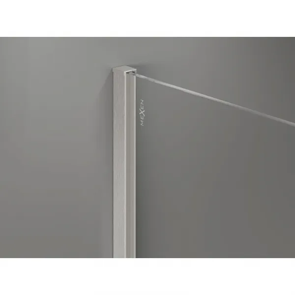 MEXEN/S - Kyoto-X Sprchová zástena WALK-IN 80 x 200, grafit 10 mm, nikel kartáčovaný 800-080-101-97-40-X