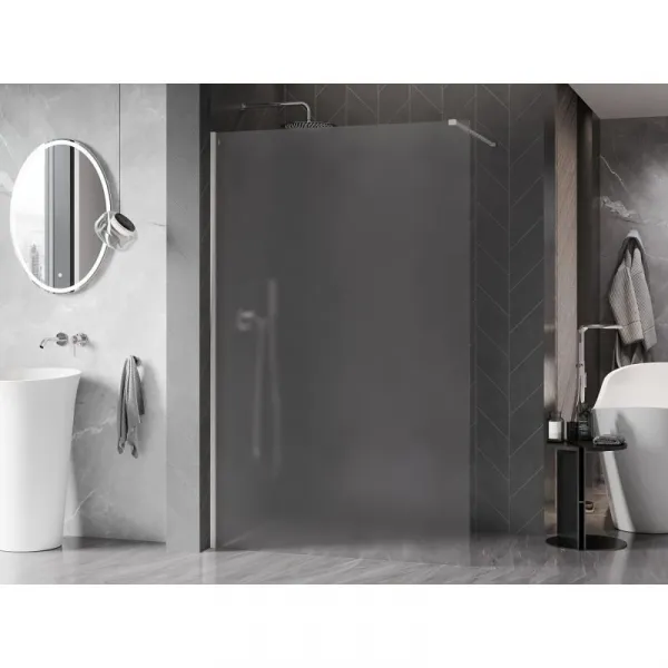 MEXEN/S - Kyoto-X Sprchová zástena WALK-IN 100 x 200, dekor 10 mm, nikel kartáčovaný 800-100-101-97-30-X