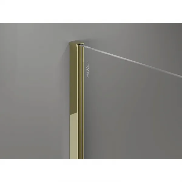 MEXEN/S - Kyoto-X Sprchová zástena WALK-IN 110 x 200, grafit 10 mm, zlato 800-110-101-50-40-X