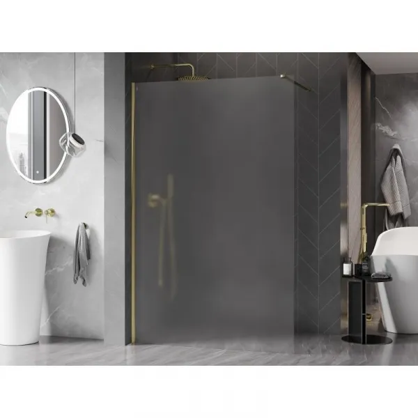 MEXEN/S - Kyoto-X Sprchová zástena WALK-IN 110 x 200, dekor 10 mm, zlato 800-110-101-50-30-X