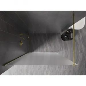 MEXEN/S - Kyoto-X Sprchová zástena WALK-IN 110 x 200, dekor 10 mm, zlato 800-110-101-50-30-X