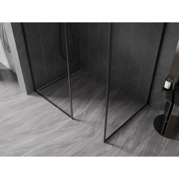 MEXEN/S - Kyoto-F Sprchová zástena WALK-IN s rámom 85 x 70, transparent 8 mm, čierna 800-085-202-04-70-070