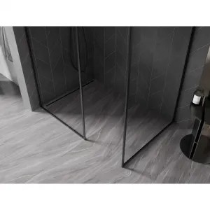MEXEN/S - Kyoto-F Sprchová zástena WALK-IN s rámom 85 x 70, transparent 8 mm, čierna 800-085-202-04-70-070