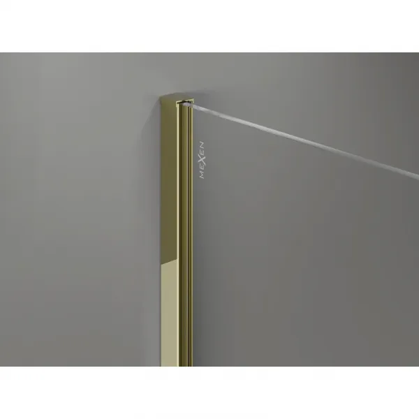 MEXEN/S - Kyoto-X Sprchová zástena WALK-IN 60 x 200, grafit 10 mm, zlato 800-060-101-50-40-X
