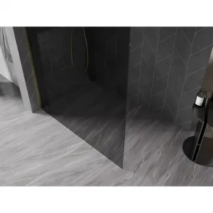 MEXEN/S - Kyoto-X Sprchová zástena WALK-IN 80 x 200, grafit 10 mm, zlato 800-080-101-50-40-X