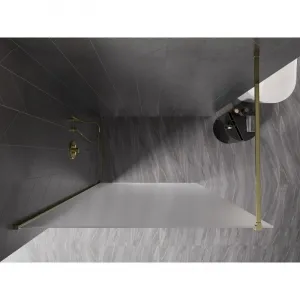 MEXEN/S - Kyoto-X Sprchová zástena WALK-IN 70 x 200, dekor 10 mm, zlato 800-070-101-50-30-X