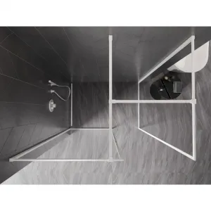 MEXEN/S - Kyoto-F Sprchová zástena WALK-IN s rámom 80 x 80, transparent 8 mm, biela 800-080-202-04-20-080