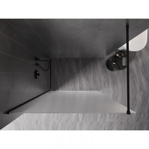 MEXEN/S - Kyoto-X Sprchová zástena WALK-IN 80 x 200, dekor 10 mm, čierna 800-080-101-70-30-X