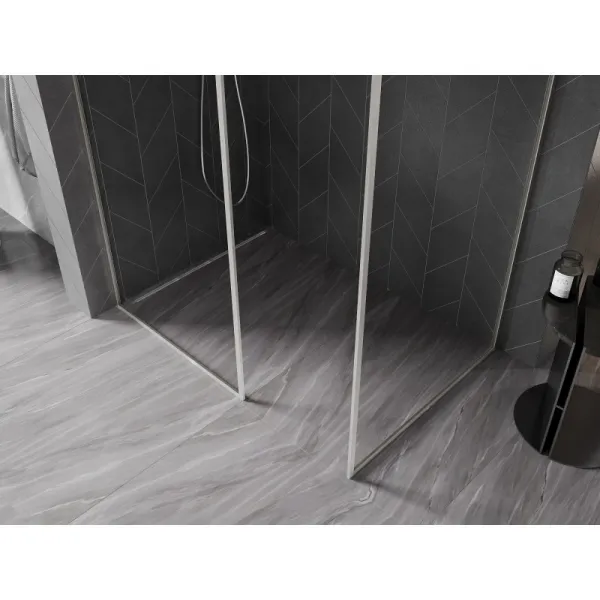 MEXEN/S - Kioto-F Sprchová zástena WALK-IN s rámom 85 x 80, transparent 8 mm, nikel kartáčovaný 800-085-202-04-97-080