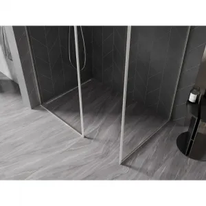 MEXEN/S - Kioto-F Sprchová zástena WALK-IN s rámom 85 x 80, transparent 8 mm, nikel kartáčovaný 800-085-202-04-97-080