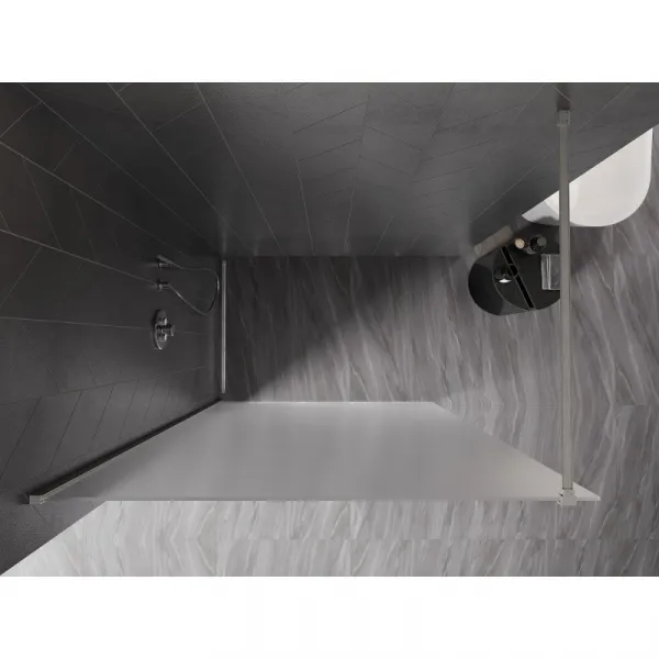 MEXEN/S - Kyoto-X Sprchová zástena WALK-IN 80 x 200, dekor 10 mm, nikel kartáčovaný 800-080-101-97-30-X