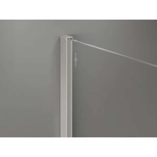 MEXEN/S - Kyoto-X Sprchová zástena WALK-IN 100 x 200, grafit 10 mm, nikel kartáčovaný 800-100-101-97-40-X