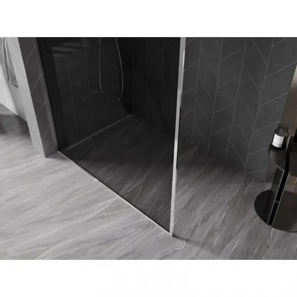 MEXEN/S - Kyoto-XF Sprchová zástena WALK-IN s rámom 120 x 202, grafit 10 mm, chróm 800-120-104-01-40-X