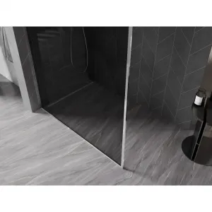 MEXEN/S - Kyoto-XF Sprchová zástena WALK-IN s rámom 120 x 202, grafit 10 mm, chróm 800-120-104-01-40-X