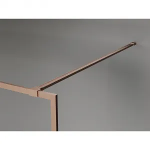 MEXEN/S - Kyoto-XF Sprchová zástena WALK-IN s rámom 70 x 202, grafit 10 mm, meď kartáčovaná 800-070-104-65-40-X