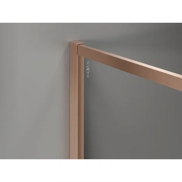 MEXEN/S - Kyoto-XF Sprchová zástena WALK-IN s rámom 70 x 202, grafit 10 mm, meď kartáčovaná 800-070-104-65-40-X