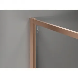 MEXEN/S - Kyoto-XF Sprchová zástena WALK-IN s rámom 70 x 202, grafit 10 mm, meď kartáčovaná 800-070-104-65-40-X