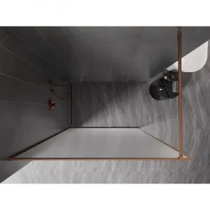 MEXEN/S - Kyoto-XF Sprchová zástena WALK-IN s rámom 110 x 202, dekor 10 mm, meď kartáčovaná 800-110-104-65-30-X