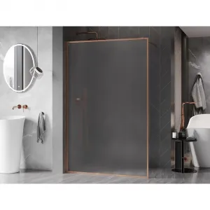MEXEN/S - Kyoto-XF Sprchová zástena WALK-IN s rámom 80 x 202, dekor 10 mm, meď kartáčovaná 800-080-104-65-30-X