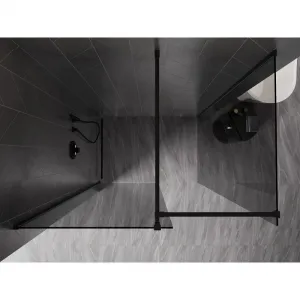 MEXEN/S - Kyoto-X Sprchová zástena WALK-IN 80 x 70, transparent 10 mm, čierna 800-080-202-70-00-070-X