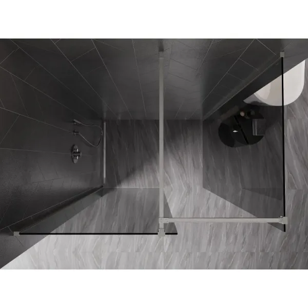 MEXEN/S - Kyoto-X Sprchová zástena WALK-IN 110 x 80, transparent 10 mm, nikel kartáčovaný 800-110-202-97-00-080-X