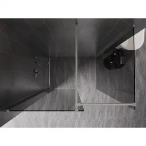 MEXEN/S - Kyoto-X Sprchová zástena WALK-IN 110 x 80, transparent 10 mm, nikel kartáčovaný 800-110-202-97-00-080-X