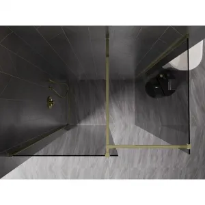 MEXEN/S - Kyoto-X Sprchová zástena WALK-IN 110 x 110, transparent 10 mm, zlato 800-110-202-50-00-110-X