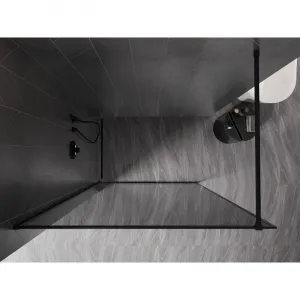 MEXEN/S - Kyoto-XF Sprchová zástena WALK-IN s rámom 80 x 202, grafit 10 mm, čierna 800-080-104-70-40-X