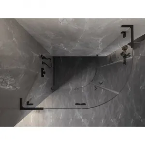 MEXEN/S - Lunar L sprchový kút štvrťkruh krídlový ľavá 100 x 90, transparent, čierna 833L-100L-090P-70-00