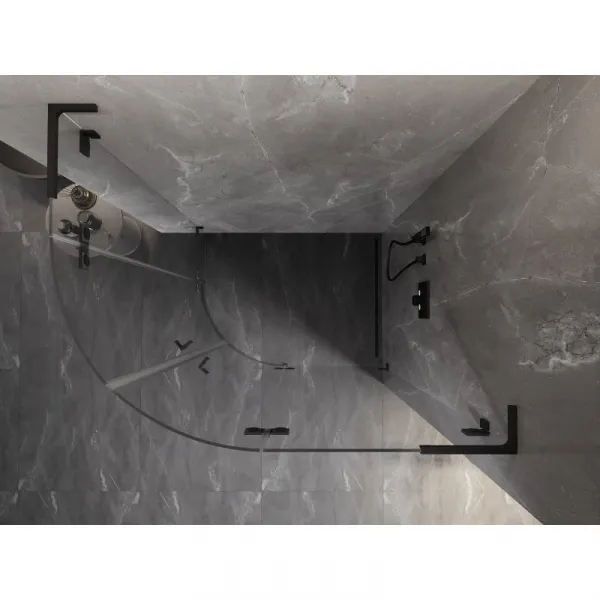 MEXEN/S - Lunar L sprchový kút štvrťkruh krídlový pravá 100 x 90, transparent, čierna 833L-100P-090L-70-00