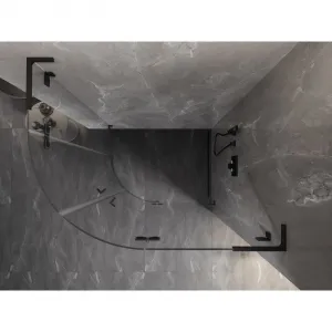 MEXEN/S - Lunar L sprchový kút štvrťkruh krídlový pravá 100 x 90, transparent, čierna 833L-100P-090L-70-00