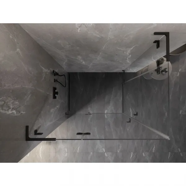 MEXEN/S - Lunar L Duo sprchovací kút dvere krídlové 105 x 95, transparent, čierna 834L-105L-095P-70-00