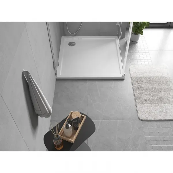 MEXEN - Flow Sprchová vanička štvorcová slim 80 x 80, biela lesk 46S108080