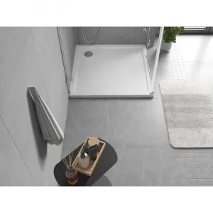 MEXEN - Flow Sprchová vanička štvorcová slim 80 x 80, biela lesk 46S108080