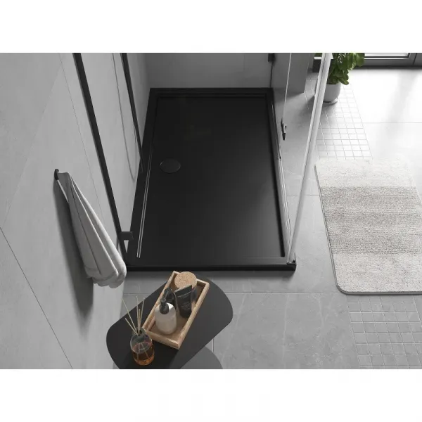 MEXEN - Flow sprchová vanička obdĺžniková slim 80 x 140, čierna mat 46R708014