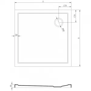 MEXEN - Flow Sprchová vanička štvorcová slim 80 x 80, biela lesk 46S108080