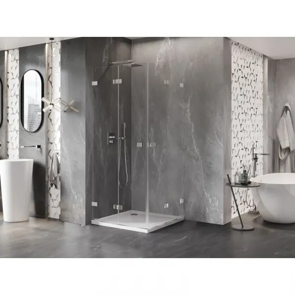 MEXEN/S - Lunar-F Duo sprchovací kút skladacie dvere 70 x 70, transparent, chróm 836-070L-070P-01-00