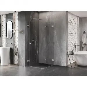 MEXEN/S - Lunar-F Duo sprchovací kút skladacie dvere 70 x 70, transparent, chróm 836-070L-070P-01-00