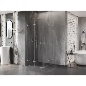 MEXEN/S - Lunar-F Duo sprchovací kút skladacie dvere 70 x 70, transparent, chróm 836-070L-070P-01-00