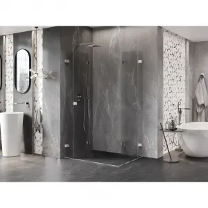 MEXEN/S - Lunar-F Duo sprchovací kút skladacie dvere 85 x 80, transparent, chróm 836-085L-080P-01-00