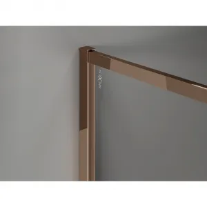 MEXEN/S - Kyoto-XF Sprchová zástena WALK-IN s rámom 80 x 202, grafit 10 mm, ružové zlato 800-080-104-60-40-X